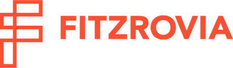 Fitzrovia logo in orange writing